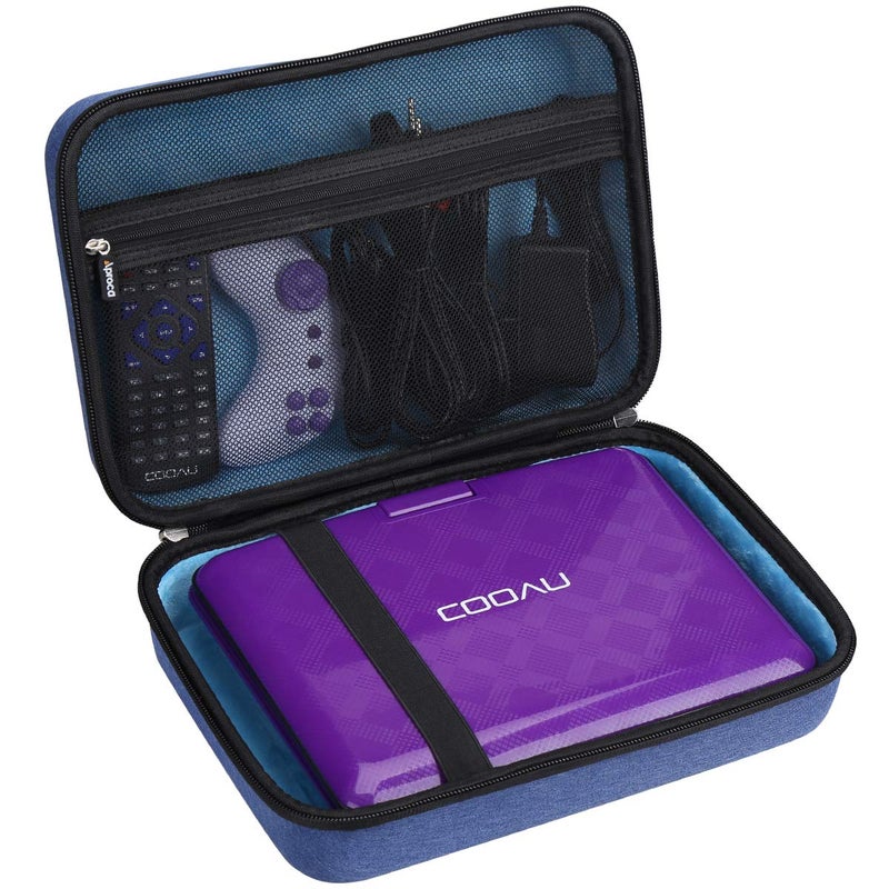 Aproca DVD Player Case Compatible with ieGeek 11.5" / COOAU 11.5" / 12.5" / SQQBZZ 11.5" / SUNPIN New 11.5" / Megatek 12.5" Portable DVD Player, Storage Bag for Accessories - Blue (Case Only) - Image 1